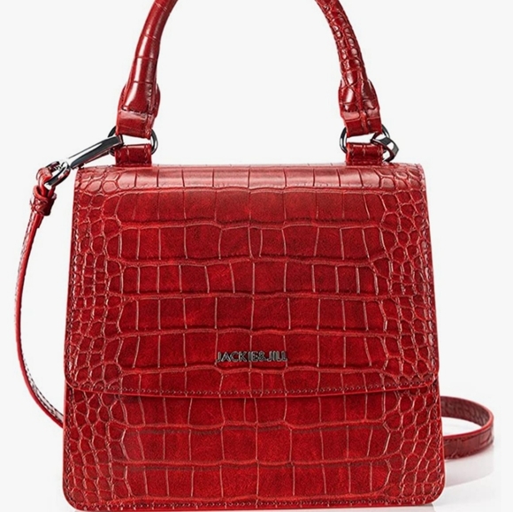 JACKIE & JILL RED VEGAN LEATHER CROSSBODY PURSE NWT - Picture 3 of 6
